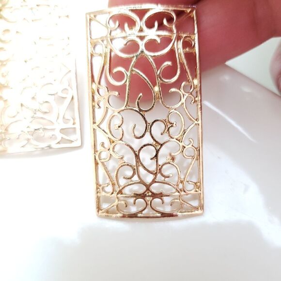 New! Anthro Gold Lattice Earrings - Picture 9 of 12